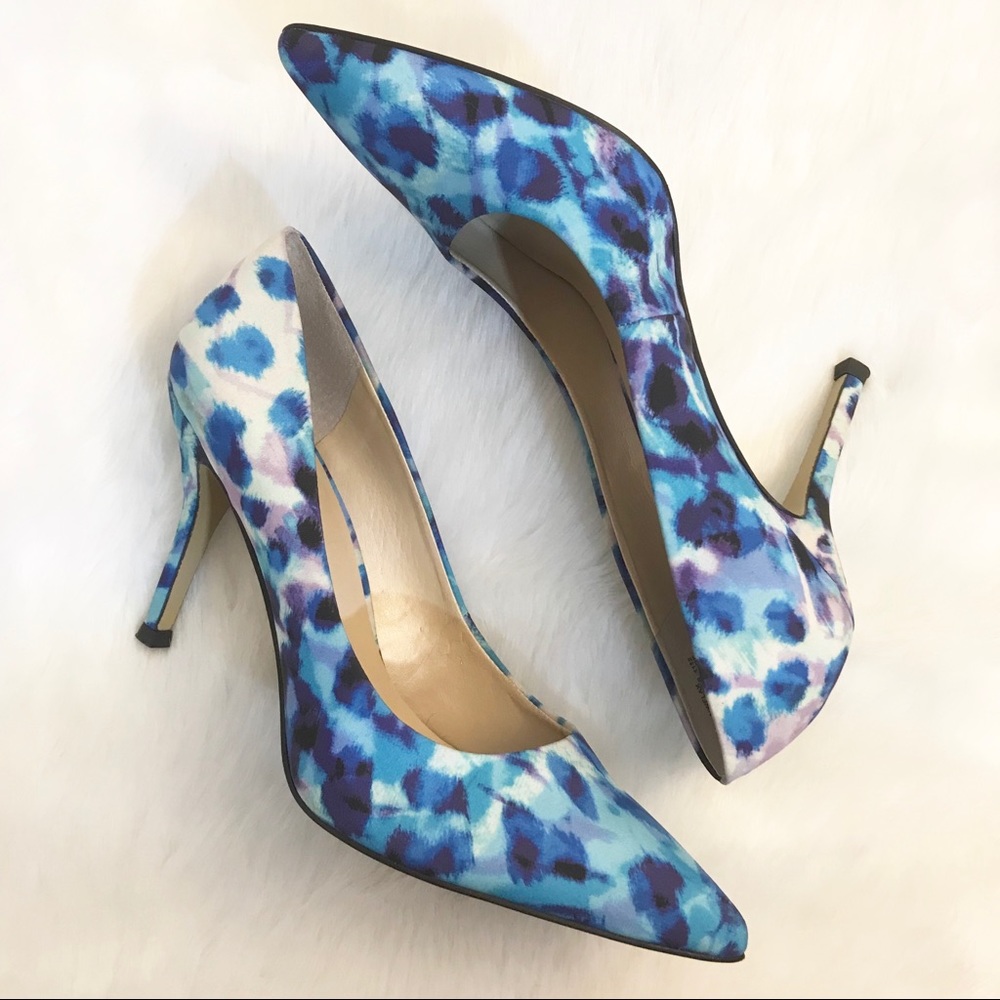 Nine West Flax Blue Watercolor Heels